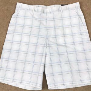 Golf Performance Flat Front Plaid Shorts